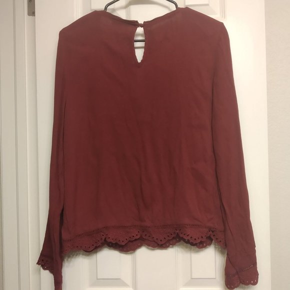 Storee Red Long-Sleeved Top with Detailing - Picture 4 of 8